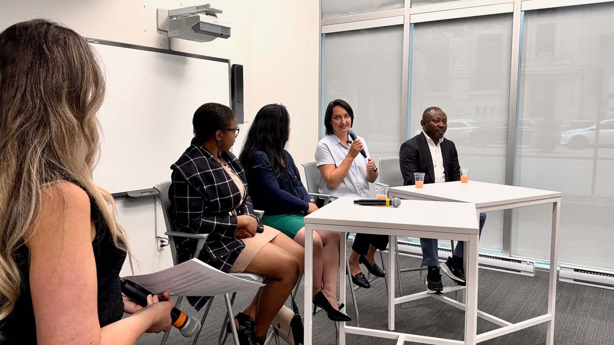 Margarita Serova speaking on a Manitoba Start panel