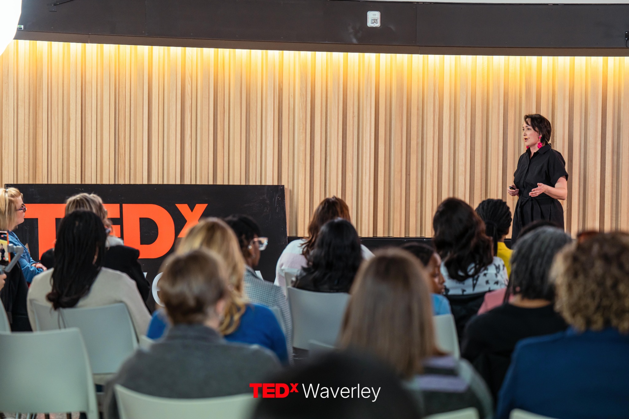 Margarita Serova speaking to the TEDxWaverley audience